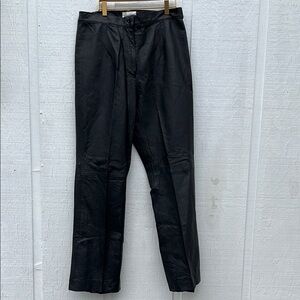 Veranesi Black Straight Leg biker Pants. High rise Genuine leather sz‎ 16T